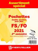 Assortiment de 31 Pochettes Yvert et Tellier double soudures fond noir pour timbres gommés - 2ème Semestre 2021