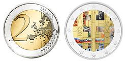 Commémorative 2 euros Slovénie 2022 UNC en couleur type A - Naissance de Joze Plecnik