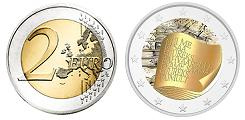 Commémorative 2 euros Estonie 2022 UNC en couleur type B - Société Littéraire