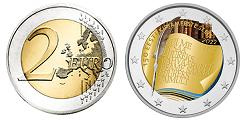 Commémorative 2 euros Estonie 2022 UNC en couleur type C - Société Littéraire