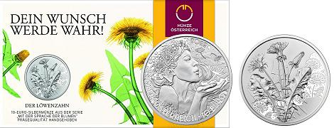 Commémorative 10 euros Argent Autriche 2022 BU - Le Pissenlit réalisation du Souhait
