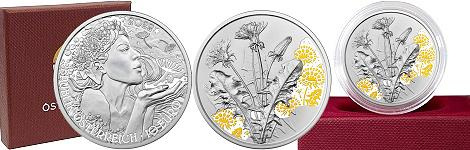 Commémorative 10 euros Argent Autriche 2022 BE - Le Pissenlit réalisation du Souhait