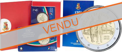 Commémorative 2 euros Italie 2022 BU Coincard - 170 ans de la Police Italienne