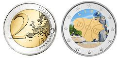 Commémorative 2 euros Lituanie 2022 UNC en couleur type C - 100 ans du Basket-Ball