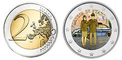 Commémorative 2 euros Italie 2022 UNC en couleur type D - 170 ans de la Police Italienne