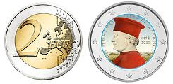 Commémorative 2 euros Saint-Marin 2022 UNC en couleur type D - Piero della Francesca