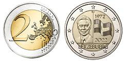 Commémorative 2 euros Luxembourg 2022 UNC - 50 Ans du Drapeau Tricolore