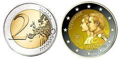Commémorative 2 euros Luxembourg 2022 UNC - 10 Ans du Mariage du Grand-Ducal