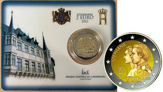 Commémorative 2 euros Luxembourg 2022 BU Coincard avec poinçon - 10 Ans du Mariage du Grand-Ducal