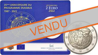 Commémorative 2 euros Luxembourg 2022 BU Coincard avec poinçon - 35 Ans du Programme Erasmus