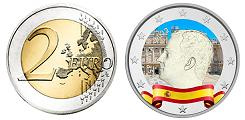 2 euros Espagne 2022 UNC en couleur type A - Effigie du roi Felipe VI