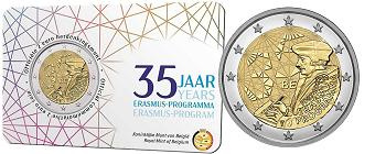 Commémorative 2 euros Belgique 2022 BU Coincard Flamande - 35 Ans du Programme Erasmus