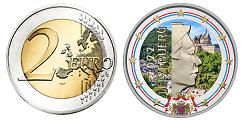 2 euros Luxembourg 2022 UNC en couleur type B - Effigie du Grand-Duc Henri