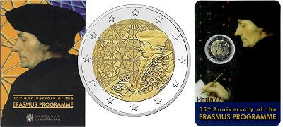 Commémorative 2 euros Malte 2022 BU Coincard - 35 Ans du Programme Erasmus