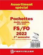 Assortiment de 40 Pochettes Yvert et Tellier double soudures fond noir pour timbres gommés - 1er Semestre 2022