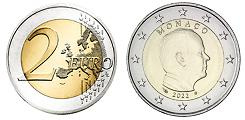 Pièce officielle 2 euros Monaco 2022 UNC - Prince Albert II