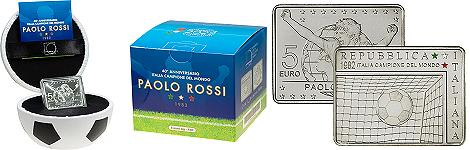 Commémorative 5 euros Argent Italie 2022 Brillant Universel - 40 Ans Champion Paolo Rossi