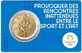 Commémorative 2 euros France 2022 BU Le Génie JO Paris 2024 - Blister BLEU