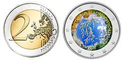 Commémorative 2 euros Finlande 2022 UNC en couleur type D - Recherche sur le Climat