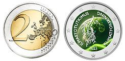 Commémorative 2 euros Finlande 2022 UNC en couleur type E - Recherche sur le Climat