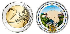 2 euros Estonie 2018 UNC en couleur type B - Carte géographique