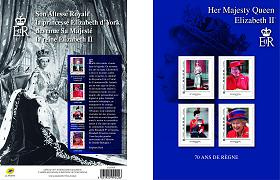 Collector Reine Elisabeth II 2022 tirage autoadhésif - bloc 4 timbres TVP 20g - lettre international
