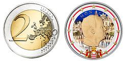 2 euros Monaco 2022 UNC en couleur type C - Prince Albert II