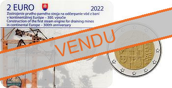 Commémorative 2 euros Slovaquie 2022 BU Coincard - 300 ans de la machine à vapeur (en prévente)