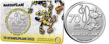 Commémorative 5 euros Belgique 2022 BU Coincard version normale - 70 ans du Marsupilami
