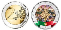 2 euros Portugal 2002 UNC en couleur type A - Le Sceau du premier Roi