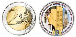 2 euros Pays-Bas 2000 UNC en couleur type B - Effigie de la Reine Beatrix