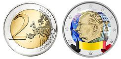 2 euros Belgique 2011 UNC en couleur type A - Effigie du Roi Albert II