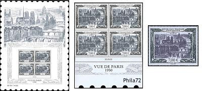 Affiche Numérotée Vue de Paris 2022 - bloc de 4 timbres