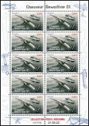 Mini-feuillet de 10 timbres poste aérienne 2022 - Chasseur Dewoitine D1 avec marge illustrée