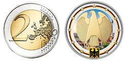 2 euros Allemagne 2019 UNC en couleur type B - Aigle