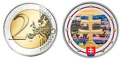 2 euros Slovaquie 2009 UNC en couleur type B - Double Croix des Armoiries (en prévente)