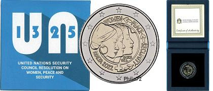 Commémorative 2 euros Malte 2022 UNC Boite - Sécurité des Nations Unies ONU