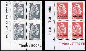 Carnet 12 timbres Marianne l'engagée - Lettre verte - La Poste