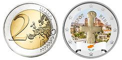 2 euros Chypre 2022 UNC en couleur type A - Idole de Pomos