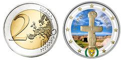 2 euros Chypre 2022 UNC en couleur type B - Idole de Pomos