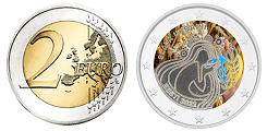 Commémorative 2 euros Estonie 2022 UNC en couleur type A - Paix en Ukraine