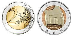 Commémorative 2 euros Malte 2022 UNC en Couleur type A - Hypogée de Hal Saflieni