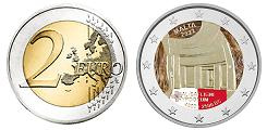 Commémorative 2 euros Malte 2022 UNC en Couleur type B - Hypogée de Hal Saflieni