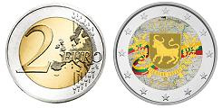 Commémorative 2 euros Lituanie 2022 UNC en couleur type D - région historique de Suvalkija