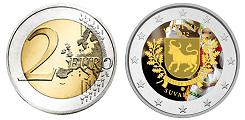 Commémorative 2 euros Lituanie 2022 UNC en couleur type E - région historique de Suvalkija