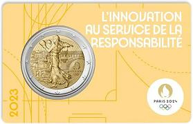 Commémorative 2 euros France 2023 BU La Semeuse JO Paris 2024 - Blister JAUNE