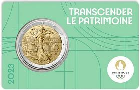 Commémorative 2 euros France 2023 BU La Semeuse JO Paris 2024 - Blister VERT