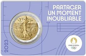 Commémorative 2 euros France 2023 BU La Semeuse JO Paris 2024 - Blister VIOLET