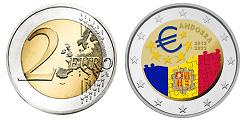 Commémorative 2 euros Andorre 2022 UNC en couleur type D - Accord Monétaire