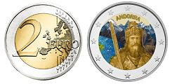 Commémorative 2 euros Andorre 2022 UNC en couleur type B - Légende de Charlemagne